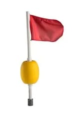 Flaggbøye 68cm, gul bøye - rødt flagg m/lodd