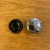 Endekopp til 25mm rør forkrommet plast. 2 stk