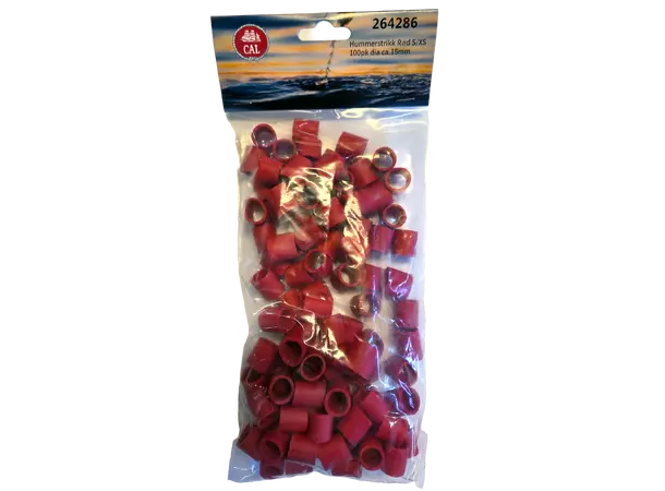 Hummerstrikk - 100pk Rød S/XS - 15mm