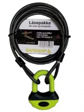 Låsepakke 3m Wire og Hengelås klasse 3