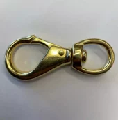 Karabinkrok messing med svivel nr2