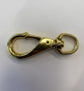 Karabinkrok messing med svivel nr3