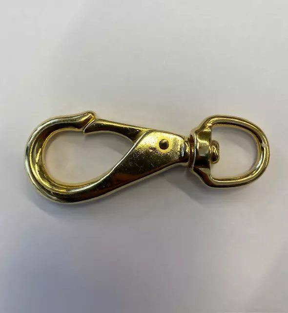 Karabinkrok messing med svivel nr3