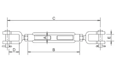 Strekkfisk åpen 16mm syrefast gaffel – gaffel