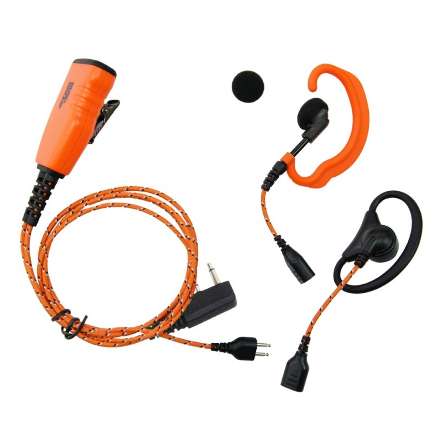 ProEquip PRO-U610LA Orange tygkabel, "3-i-1" C & D-bygel / Peltor & mikrofon/PTT