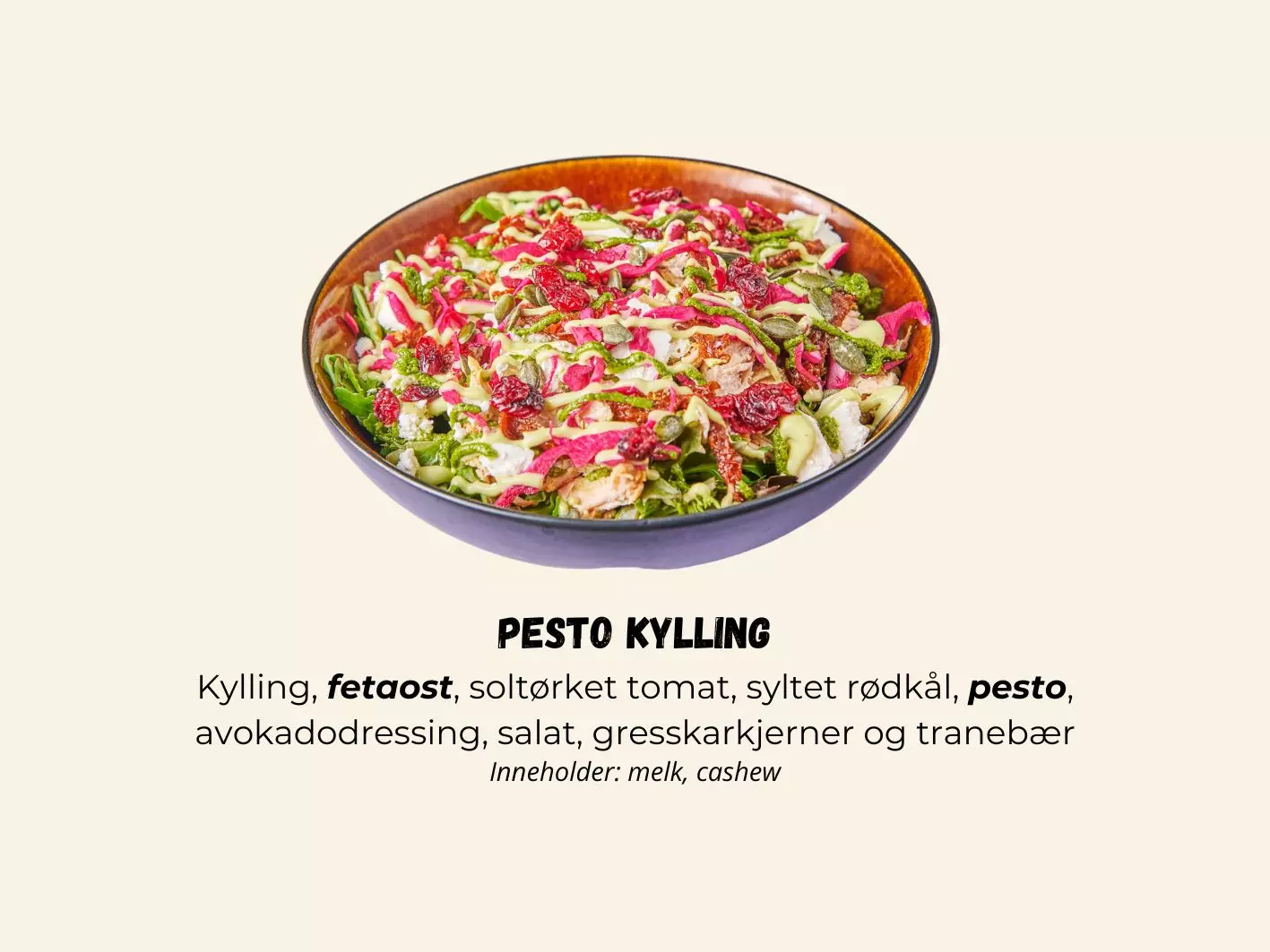 Salat Pesto Kylling