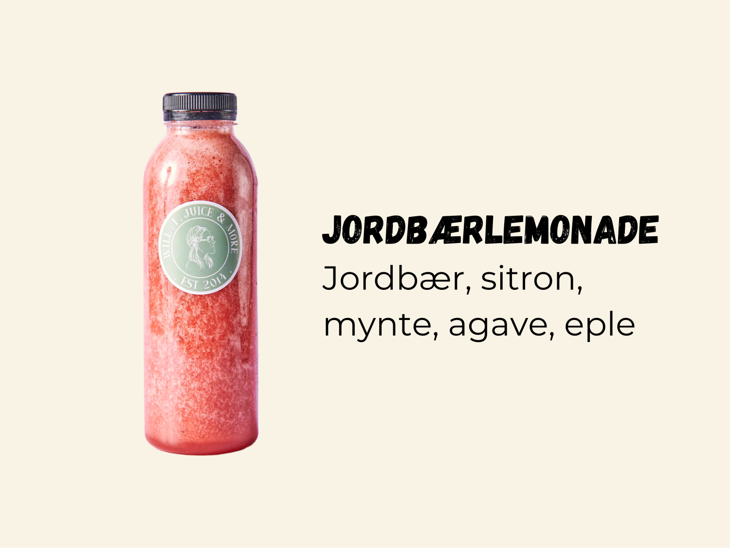 Jordbærlemonade 250ml flaske