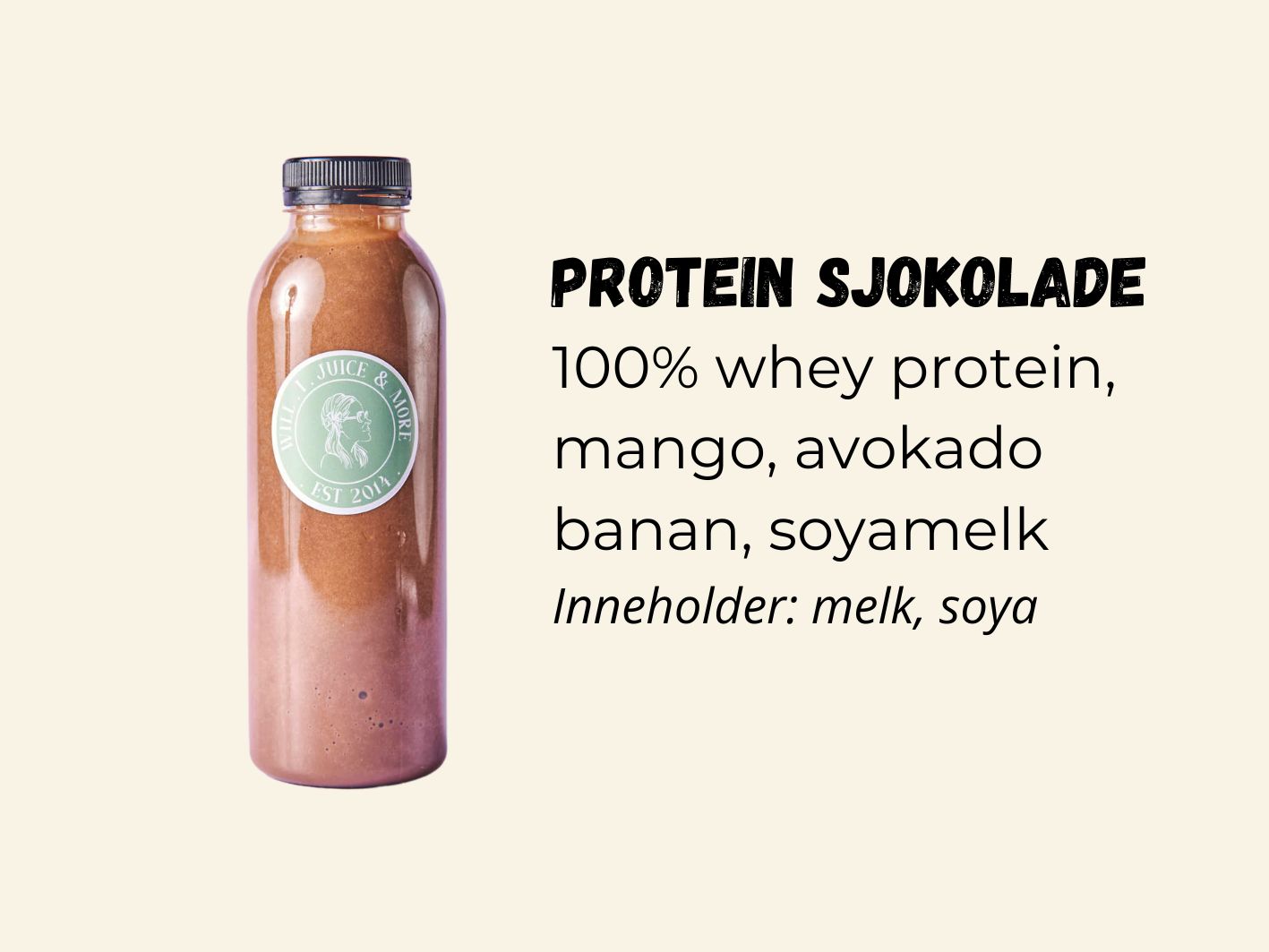 Protein Shake Sjokolade 250ml flaske