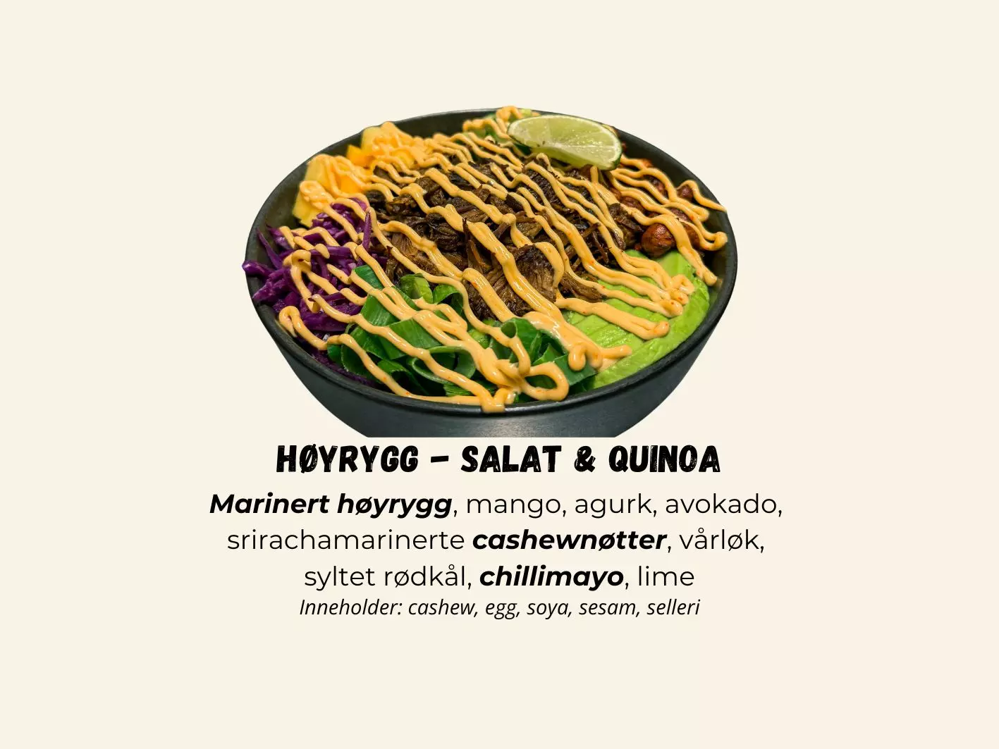 Poké - Høyrygg - Salat & Quinoa