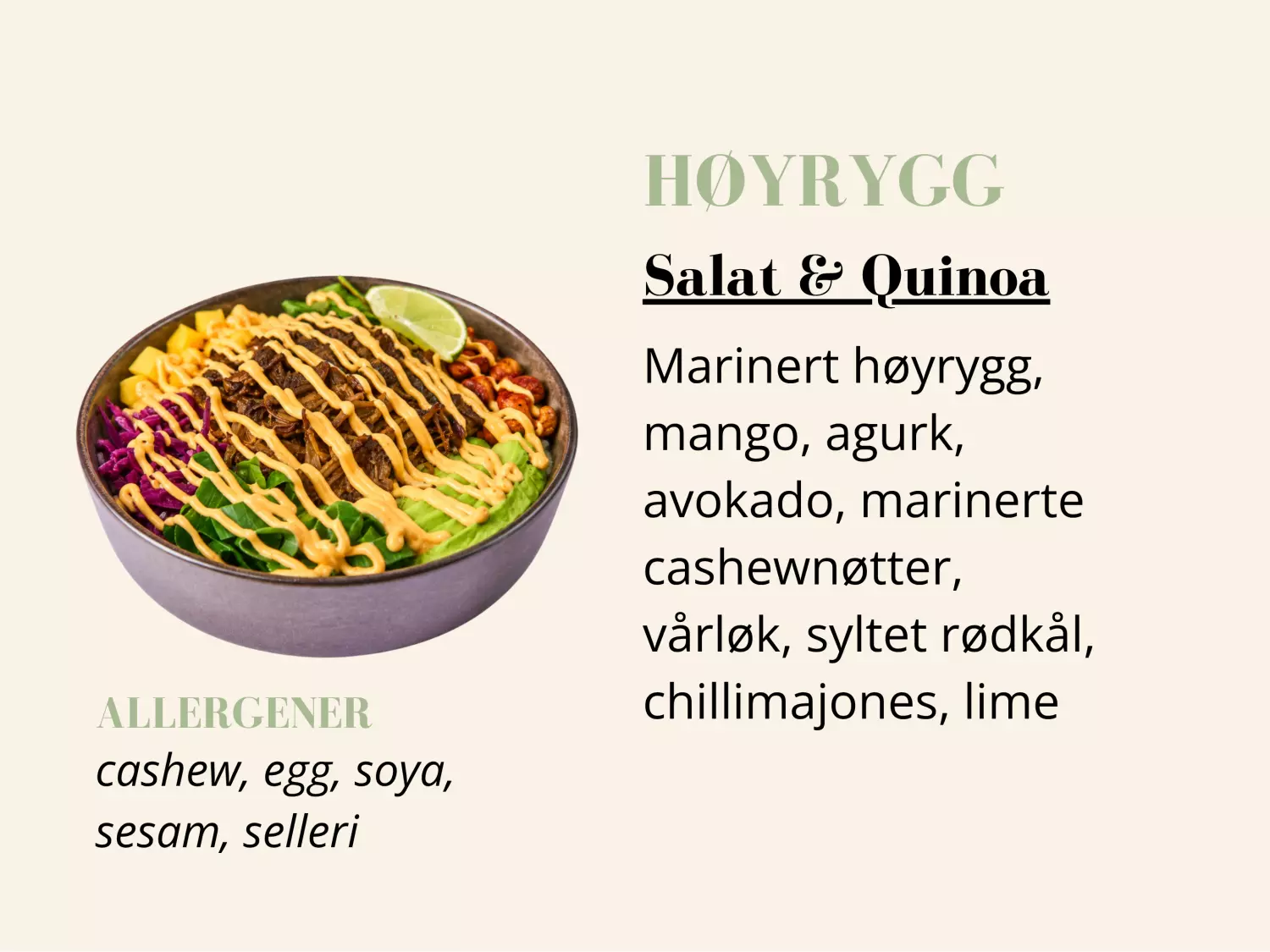 Poké - Høyrygg - Salat & Quinoa - Liten