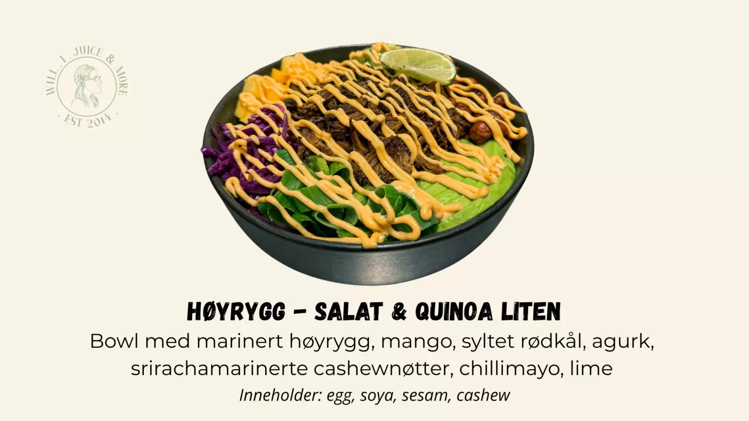 Poke Bowl Høyrygg - Salat & Quinoa - LITEN