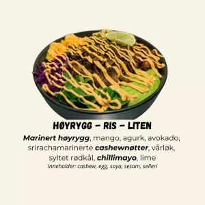 Poké - Høyrygg - Ris - LITEN