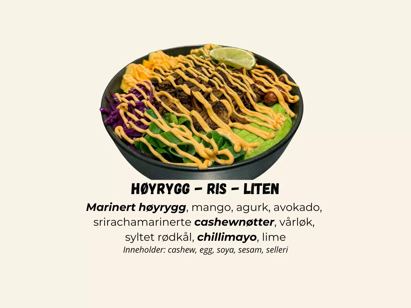 Poké - Høyrygg - Ris - LITEN