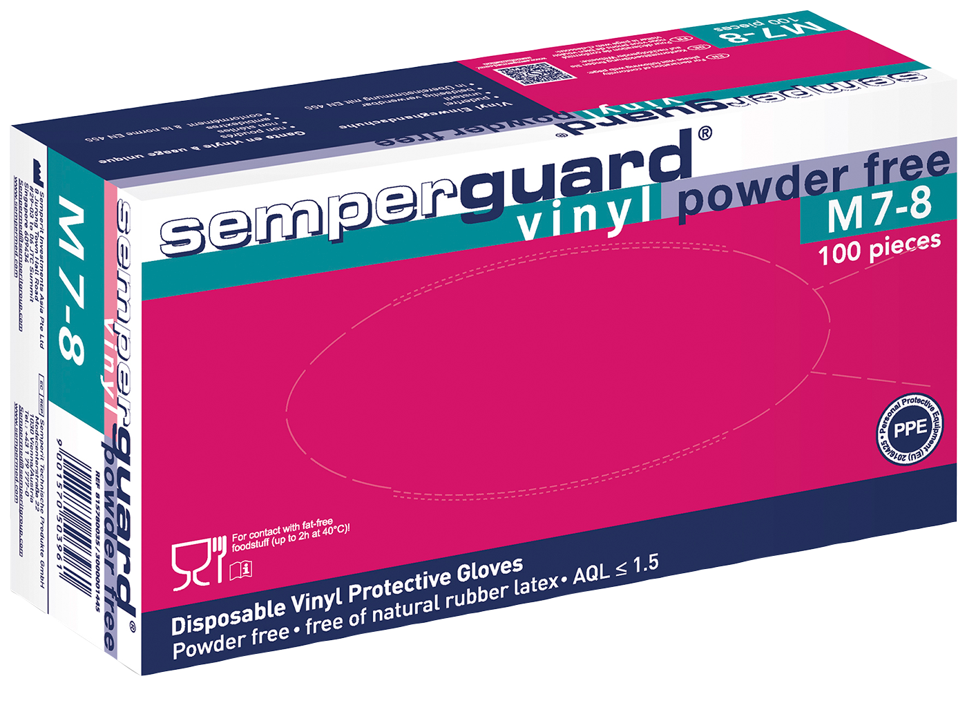 Korttidshanske Semperit Semperguard Vinyl powder-free