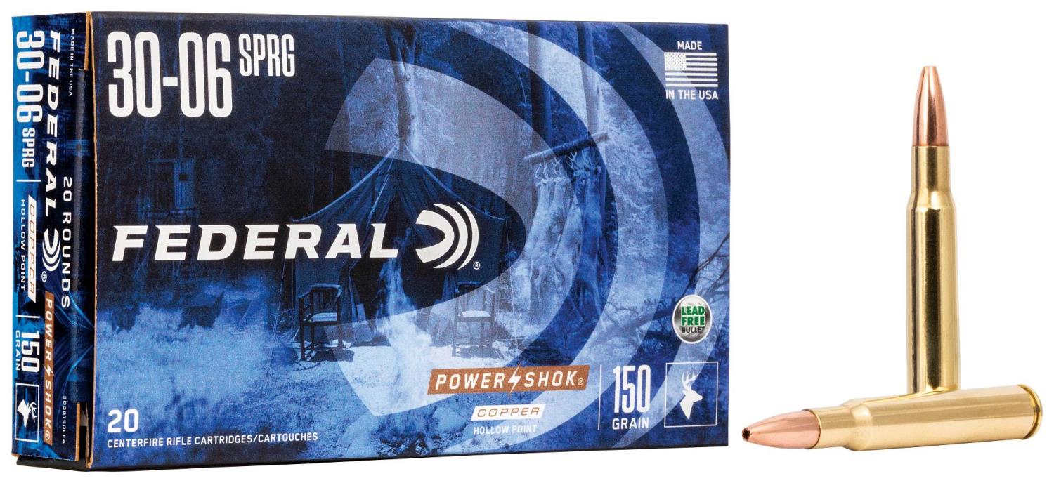 Federal Classic/Power Shok 30-06 Copper 150.gr Copper