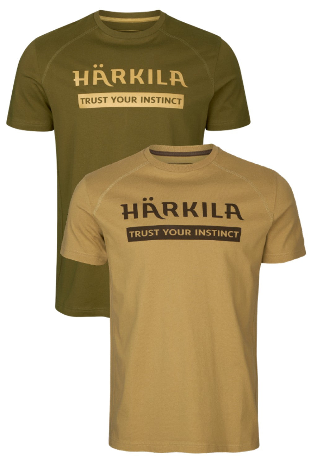 Härkila Logo t-shirt 2-pack Anique sand/dark olive XXL