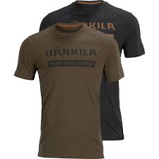 Härkila logo t-shirt 2-pack Willow green/Black XXL
