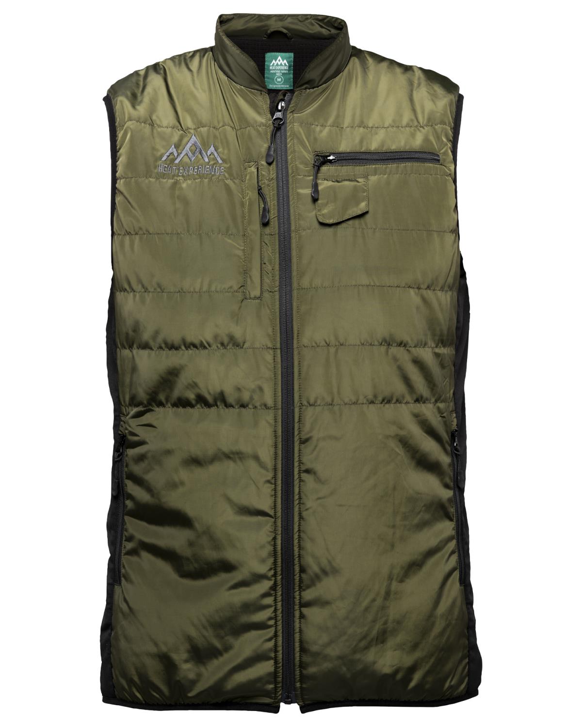 Heat Experience Heated Hunt Vest Mens Olive Green XL