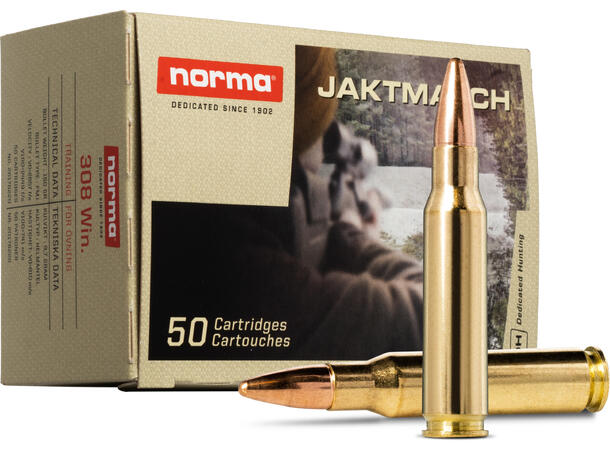 Norma Jaktmatch 308 Win 150gr / 9,7gHelmantel trening og jaktammunisjon