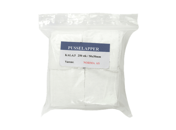 Pusselapper kal. 6,5  50x50mm  250 stk