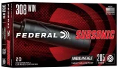 Federal Subsonic 308win 205gr Target HP 20Pk