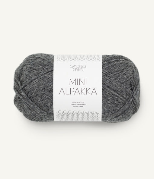 Mini Alpakka Mørk Gråmelert 1053