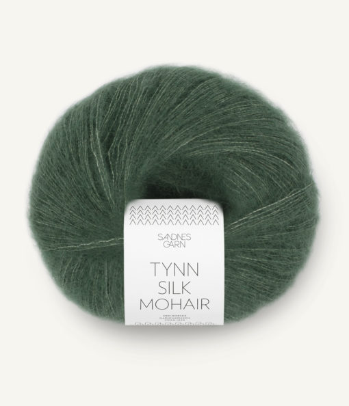 Tynn silk mohair Dyp Skoggrønn 8581