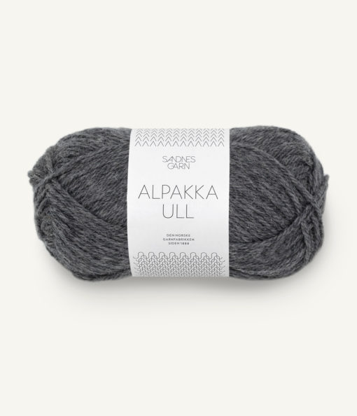 Alpakka Ull Mørk Gråmelert 1053