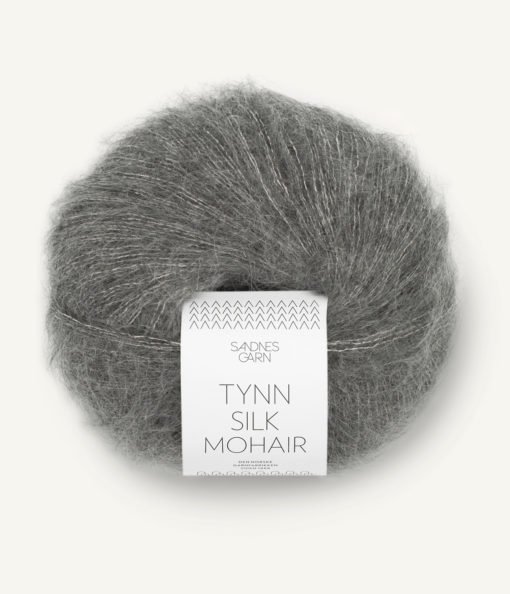 Tynn Silk Mohair mørk gråmelert 1053