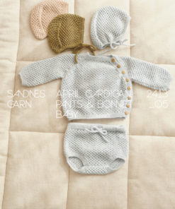 2413 Nr. 5 - April Cardigan, Diaper Pants og Bonnet