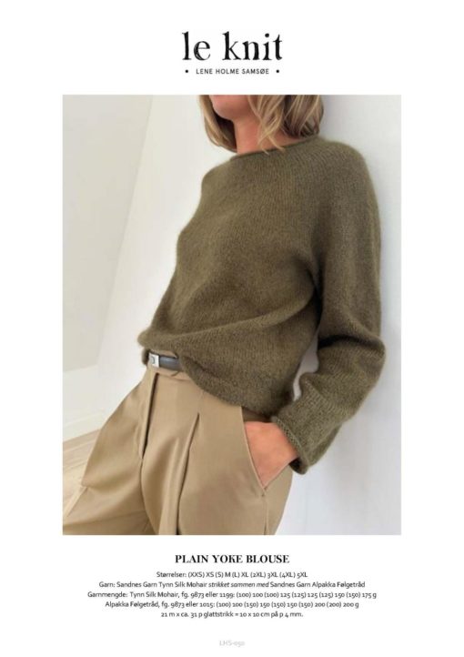 Le Knit Plain Yoke Blouse