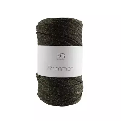 Shimmer Heklegarn Sort/gull 16