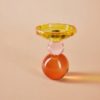 Crytal Candle Holder - Yellow/Rose/Amber