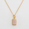 Space Dust Stone Necklace Gold - Pink Opal
