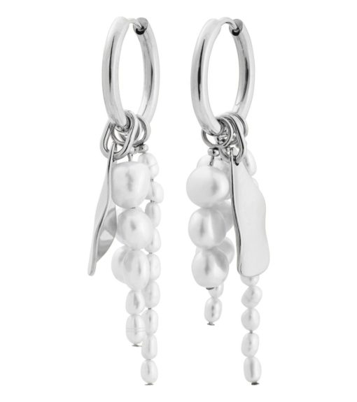 Oyster Pearl Earrings - Steel