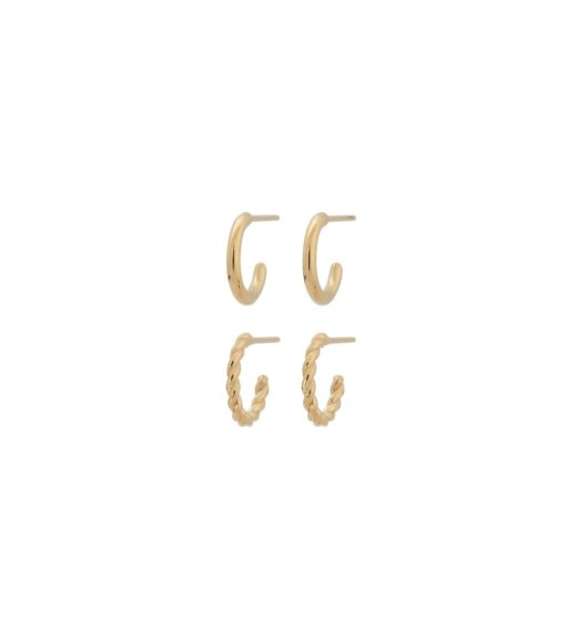 Duo Pair Creoles - Gold