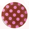 Melamine Plate With Dots - Brown/Pink