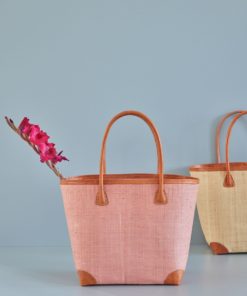 Stor Raffia Shopping Bag - Rosa