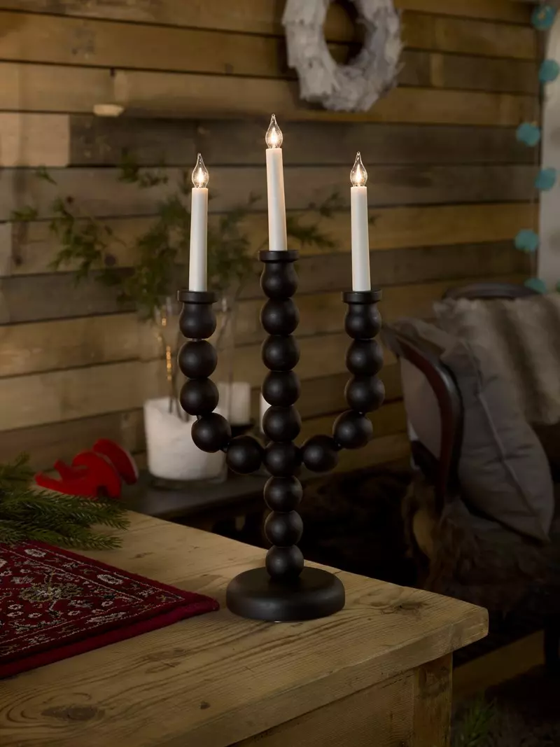 Adventstake 3 armer - Sort