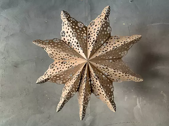 Stor Papir Stjerne Deco Heng - Natur