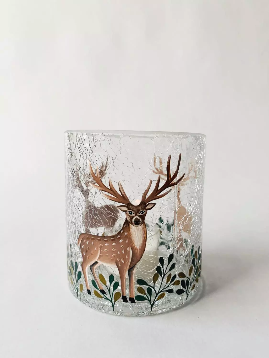 Lysglass Krakelert - Hjort