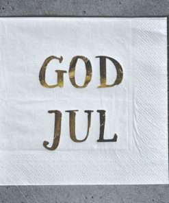 Lunsjserviett "God Jul" - Hvit