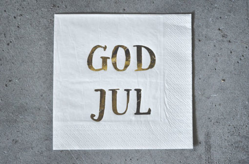 Lunsjserviett "God Jul" - Hvit