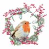 Lunsjserviett - Robin In Wreath