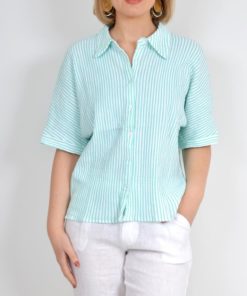Comfy Striped Blouse - Green