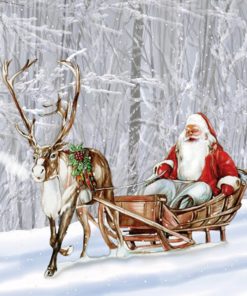 Lunsjservietter - Santa in Snowy Forest