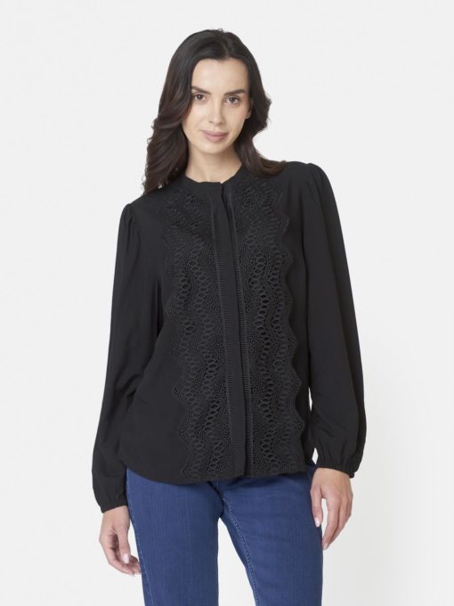 Lace Blouse - Sort