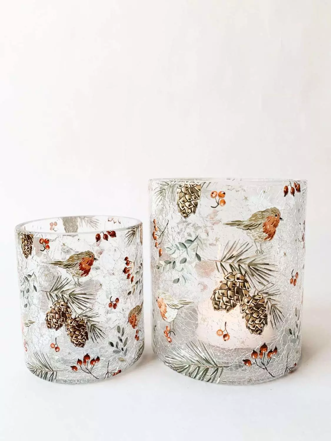 Lysglass Krakelert Rødstrupe - Liten