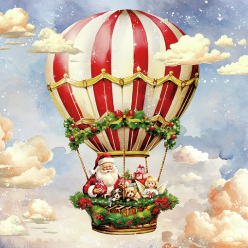 Lunsjserviett - Santas Air Balloon