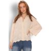 Delikat Brodert Bluse - Creme